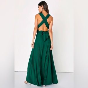 Lulus Tricks of the Trade Forest Green Maxi Dress.